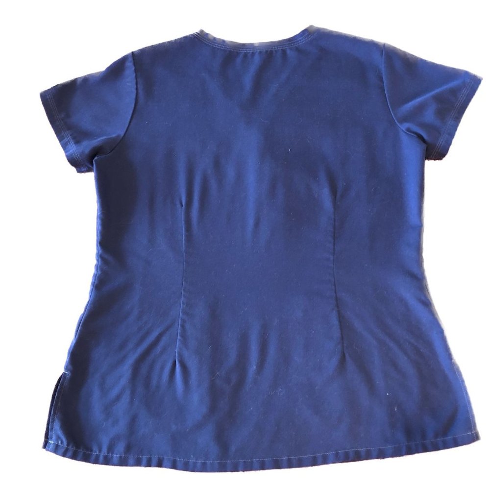 Nurse's Scrub Top Dark Blue Grey's Anatomy Barco 3 Pocket V Neck Size M - Picture 3 of 11